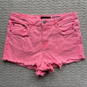 Aeropostale “High Rise Shorty” - Bright Pink Denim Shorts - Size 8